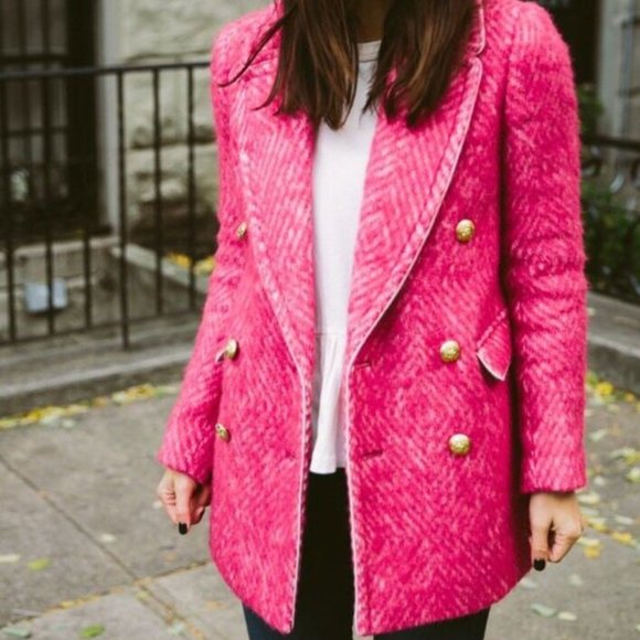J. Crew Pink Pea Coat - Picture 9 of 10